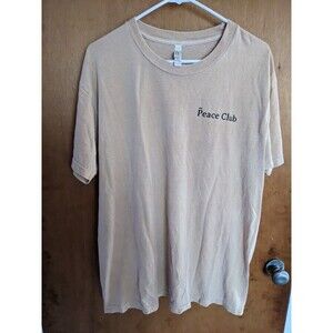 American Apparel Men's Cotton Tee Peace Club Crew Neck Size Large Casual Relaxed